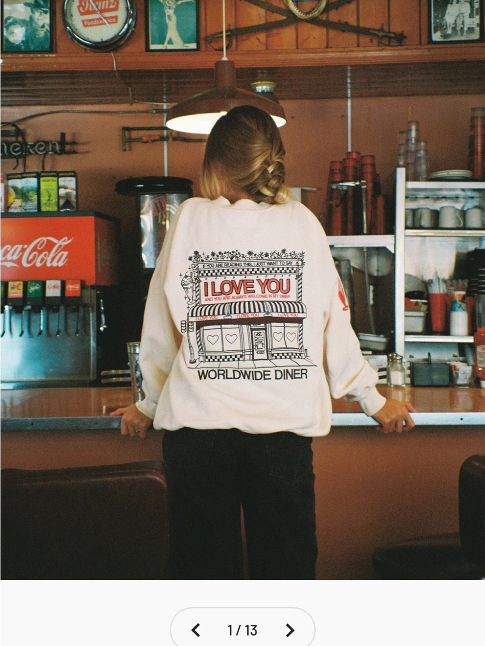 Diner Crew Neck in Cream - Dandy Worldwide